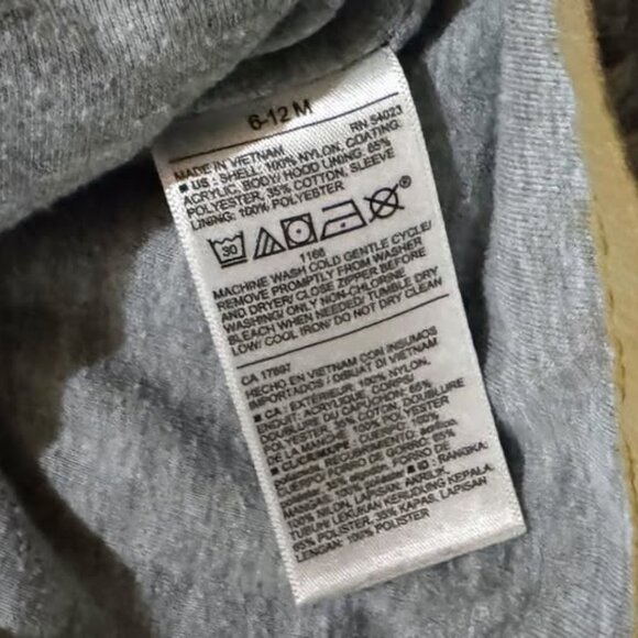 Old Navy Hooded Jacket 6 to 12M Tan - Picture 4 of 4